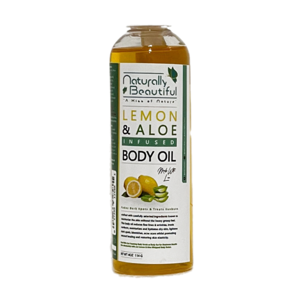 Naturally Beautiful Lemon & Aloe Infused Body Oil