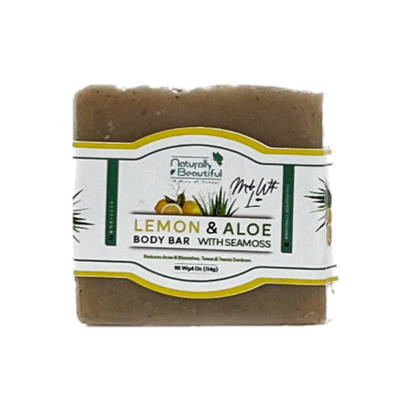 Naturally Beautiful Body Bar Lemon & Aloe with Seamoss