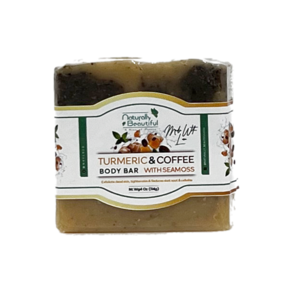 Naturally Beautiful Body Bar Tumeric & Coffee with Seamoss